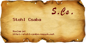 Stohl Csaba névjegykártya