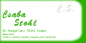 csaba stohl business card